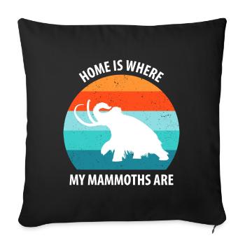 Lustiges Mammut Steinzeit Eiszeit Design Urzeit - Sofakissenbezug 45 x 45 cm - Schwarz - Vorne