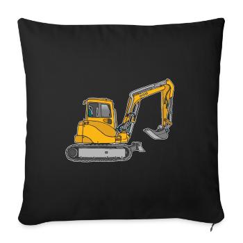 Pelleteuse - Housse de coussin décorative 45 x 45 cm - noir - Devant