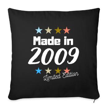 Made in 2009 Limited Edition Vintage Birthday - Sofa pillowcase 17,3'' x 17,3'' (45 x 45 cm) - black - Front