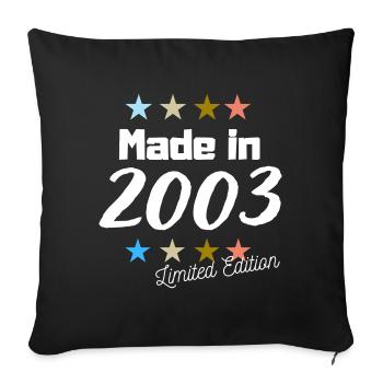 Fabriqué en 2003 Édition Limitée Vintage Anniversaire - Housse de coussin décorative 45 x 45 cm - noir - Devant