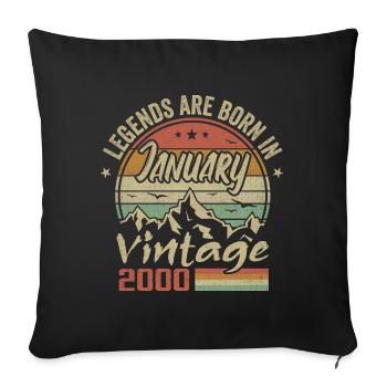 The Legends were born in January 2000 - 2000 - Sofa pillowcase 17,3'' x 17,3'' (45 x 45 cm) - black - Front