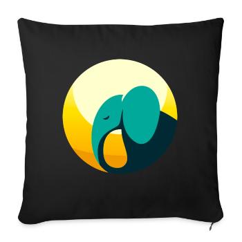 Abstract Elephant - Sofa pillowcase 17,3'' x 17,3'' (45 x 45 cm) - black - Front