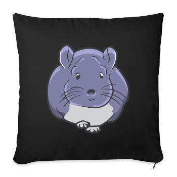 Rodent Comic Chinchilla Small Animal Rodent Pet - Sofa pillowcase 17,3'' x 17,3'' (45 x 45 cm) - black - Front