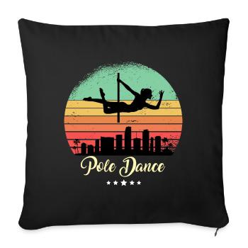 Pole Dance Dancer Vintage Retro Sunset - Sofa pillowcase 17,3'' x 17,3'' (45 x 45 cm) - black - Front