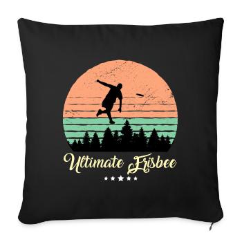 Ultimate Frisbee Vintage Retro Sunset - Sofa pillowcase 17,3'' x 17,3'' (45 x 45 cm) - black - Front