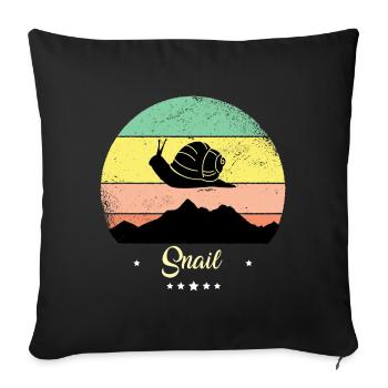 Snail Vintage Retro Animals Sunset - Sofa pillowcase 17,3'' x 17,3'' (45 x 45 cm) - black - Front