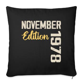 Born in November 1978 - Edition 1978 - Sofa pillowcase 17,3'' x 17,3'' (45 x 45 cm) - black - Front