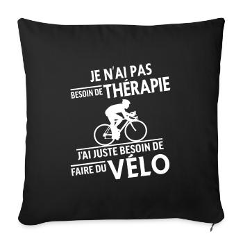 Thérapie - Faire Du Vélo - Housse de coussin décorative 45 x 45 cm - noir - Devant