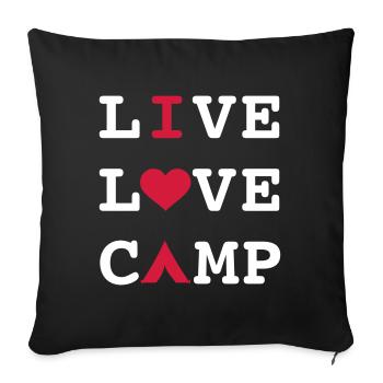 camping - Sofa pillowcase 17,3'' x 17,3'' (45 x 45 cm) - black - Front