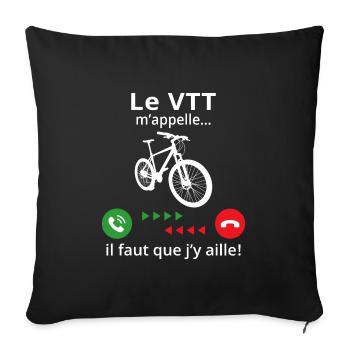le vtt m'appelle il faut que j'y aille - Housse de coussin décorative 45 x 45 cm - noir - Devant
