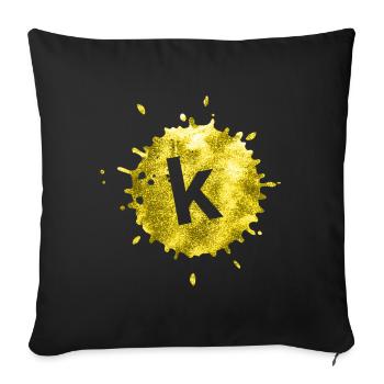 stain yellow k - Sofa pillowcase 17,3'' x 17,3'' (45 x 45 cm) - black - Front