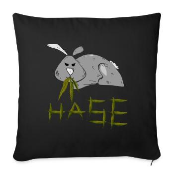 Baba Hase - Sofakissenbezug 45 x 45 cm - Schwarz - Vorne