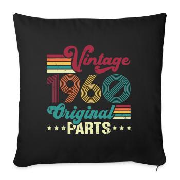 Vintage 1960 Original, Birthday Gift - Sofa pillowcase 17,3'' x 17,3'' (45 x 45 cm) - black - Front