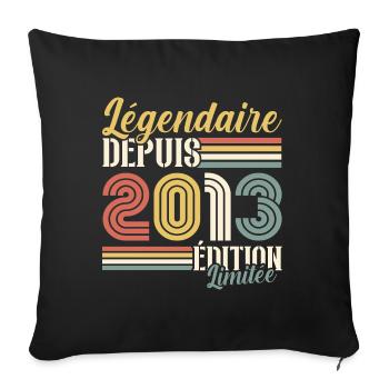 Légendaire Depuis 2013 - Housse de coussin décorative 45 x 45 cm - noir - Devant