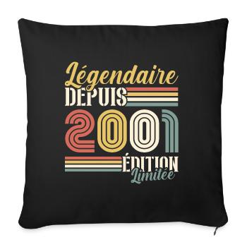 Légendaire Depuis 2001 - Housse de coussin décorative 45 x 45 cm - noir - Devant