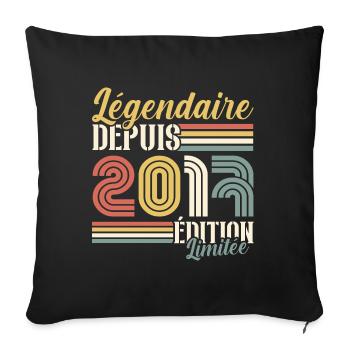 Légendaire Depuis 2017 - Housse de coussin décorative 45 x 45 cm - noir - Devant