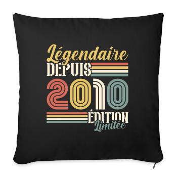 Légendaire Depuis 2010 - Housse de coussin décorative 45 x 45 cm - noir - Devant