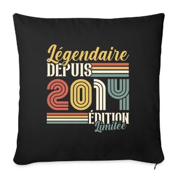 Légendaire Depuis 2014 - Housse de coussin décorative 45 x 45 cm - noir - Devant