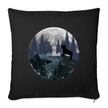 Français Montagne Bulldog - Housse de coussin décorative 45 x 45 cm - noir - Devant