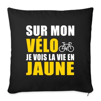 Vélo Cadeau Humour velo vélos velos - Housse de coussin décorative 45 x 45 cm - noir - Devant