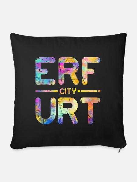 Erfurt City - Sofakissenbezug 45 x 45 cm - Schwarz