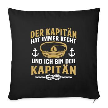 der kapitän - Sofakissenbezug 45 x 45 cm - Schwarz - Vorne