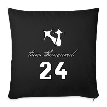 deux mille 24, 2024 Nouvel An, Motivation, Bébé - Housse de coussin décorative 45 x 45 cm - noir - Devant