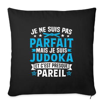 judoka et c'est presque pareil - Housse de coussin décorative 45 x 45 cm - noir - Devant