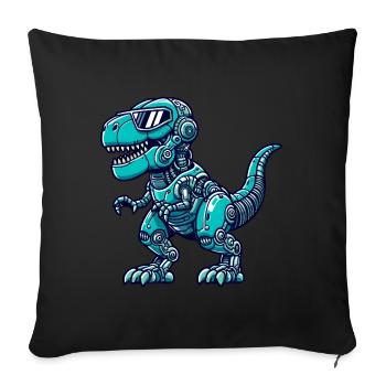T-Rex Cyborg Dinosaur - Sofa pillowcase 17,3'' x 17,3'' (45 x 45 cm) - black - Front