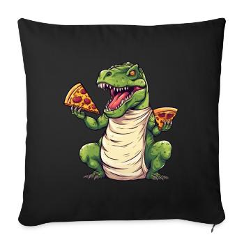 T-Rex Pizza Lover Dinosaur - Sofa pillowcase 17,3'' x 17,3'' (45 x 45 cm) - black - Front