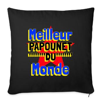 Meilleur papounet du monde - Housse de coussin décorative 45 x 45 cm - noir - Devant