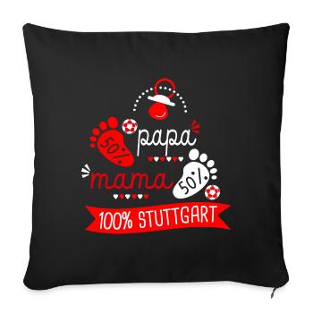 Geburt Fußballfans Stuttgart - Sofakissenbezug 45 x 45 cm - Schwarz - Vorne
