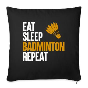 Badminton Shuttlecock - Sofa pillowcase 17,3'' x 17,3'' (45 x 45 cm) - black - Front