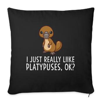 Platypus - Sofa pillowcase 17,3'' x 17,3'' (45 x 45 cm) - black - Front