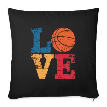 L’amour du basket-ball - Housse de coussin décorative 45 x 45 cm - noir - Devant
