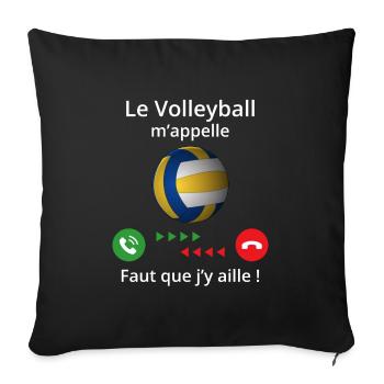 le volleyball m'appelle - Housse de coussin décorative 45 x 45 cm - noir - Devant