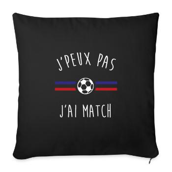 J'peux pas j'ai match - Housse de coussin décorative 45 x 45 cm - noir - Devant