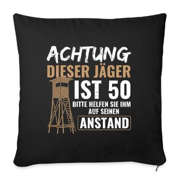 Jagen Jäger Jagd - Sofakissenbezug 45 x 45 cm - Schwarz - Vorne