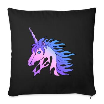 Unicorn unbelievably beautiful coloring - Sofa pillowcase 17,3'' x 17,3'' (45 x 45 cm) - black - Front