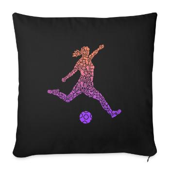 Soccer Player Symbols Girl Soccer Player - Sofa pillowcase 17,3'' x 17,3'' (45 x 45 cm) - black - Front