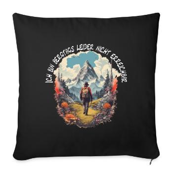Wandern oder Klettern in den Bergen - Sofakissenbezug 45 x 45 cm - Schwarz - Vorne
