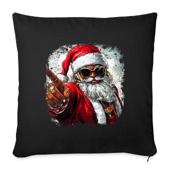 Rapper Weihnachtsmann - Sofakissenbezug 45 x 45 cm - Schwarz - Vorne