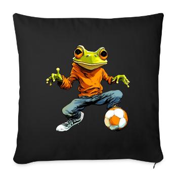 Football des grenouilles - Housse de coussin décorative 45 x 45 cm - noir - Devant