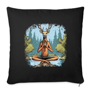 Hirsch Yogi - Sofa pillowcase 17,3'' x 17,3'' (45 x 45 cm) - black - Front