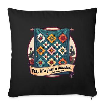 Quilting Sewing - Couverture cousue soi-même - Housse de coussin décorative 45 x 45 cm - noir - Devant