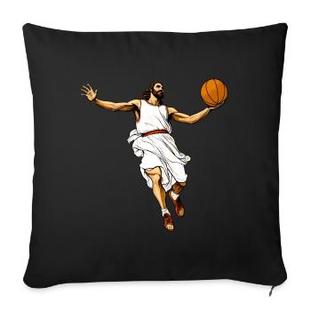 Jesus Basketball Player / Basketball Jesus - Sofa pillowcase 17,3'' x 17,3'' (45 x 45 cm) - black - Front