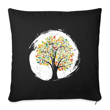 Tree of Life | Nature forest leaves tree branches life - Sofa pillowcase 17,3'' x 17,3'' (45 x 45 cm) - black - Front