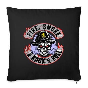 Fire, Smoke und Rock n Roll - Sofakissenbezug 45 x 45 cm - Schwarz - Vorne