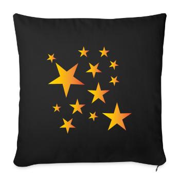 Étoiles - Housse de coussin décorative 45 x 45 cm - noir - Devant