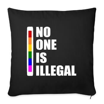No one is illegal - Sofa pillowcase 17,3'' x 17,3'' (45 x 45 cm) - black - Front